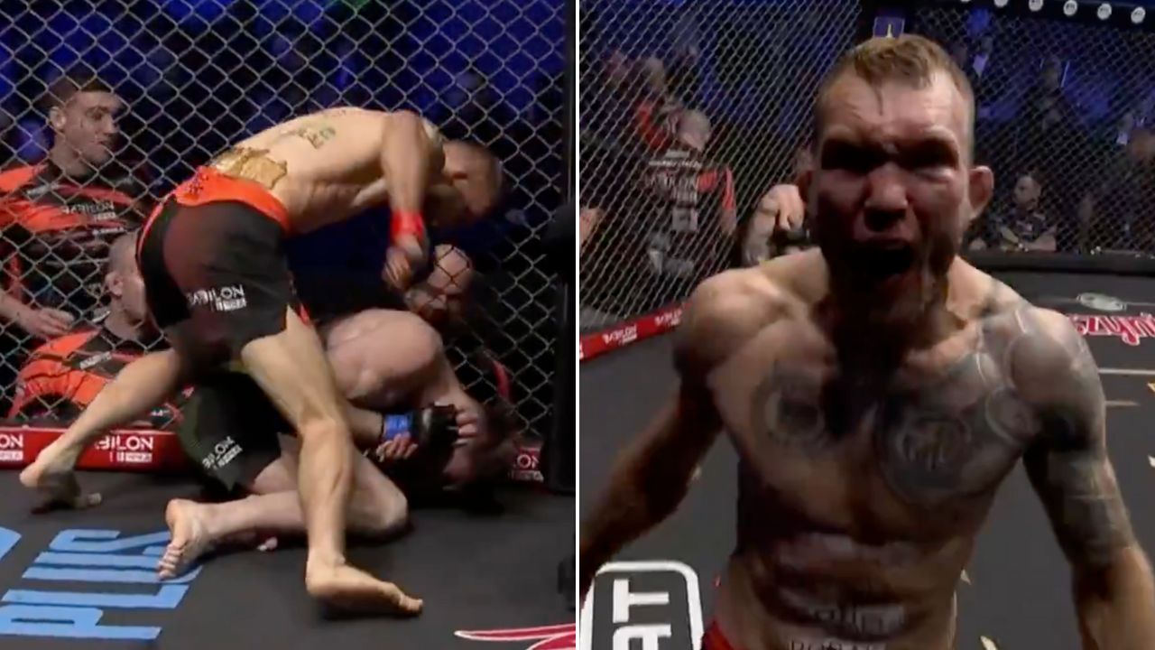 Krzysztof Mendlewski rozbił ciosami Marcina Skrzeka i obronił pas Babilon MMA w wadze lekkiej!