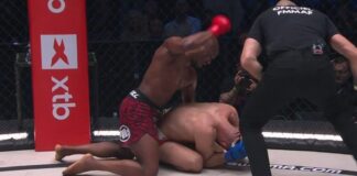 Świetny nokaut kolanem na korpus! Alioune Nahaye odwrócił losy walki i pokonał Kacprzaka (WIDEO) ksw 106 nahaye kacprzak