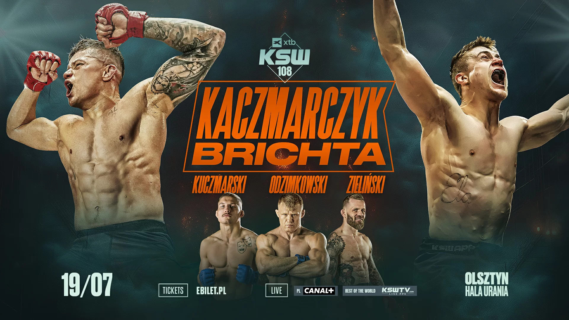 Odzimkowski, Zieliński i Kuczmarski kolejnymi bohaterami gali XTB KSW 108