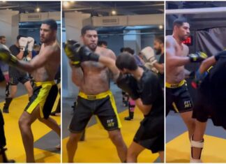 „Szkolenie z okazji Dnia Ojca” Alex Pereira na lekkim sparingu ze swoimi synami (WIDEO)