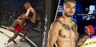 Damian Piwowarczyk udusił Cedrica Lushimę w pierwszej rundzie starcia na gali XTB KSW 107! ksw 107 piwowarczyk lushima