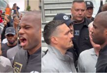 Stoicki Usyk i krzyki Duboisa. Spotkanie twarzą w twarz bokserów przed rewanżem (WIDEO)