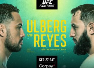 UFC on ESPN+ 118: Ulberg vs Reyes – karta walk, informacje o transmisji gali