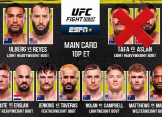 Druga walka wieczoru gali UFC w Perth anulowana przez kontuzję