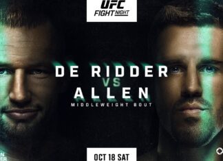 UFC on ESPN+ 120: de Ridder vs Allen – karta walk, informacje o transmisji gali