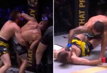 Potworny nokaut obrotowym łokciem i brutalne dobicie! Sergio Pettis rozbił Magomeda Magomedova (WIDEO)