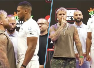 Anthony Joshua góruje nad Jake Paulem podczas pierwszego spotkania przed walką