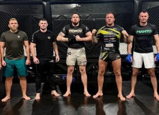 Marcin Wójcik na treningach z ciężkimi z Uniq Fight Club