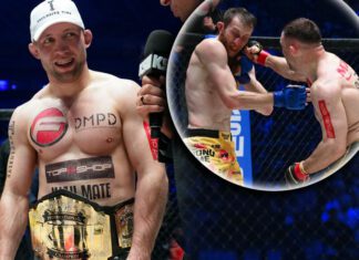 Adrian Bartosiński rozbił Muslima Tulshaeva! Czwarta obrona tytułu KSW! (WIDEO)