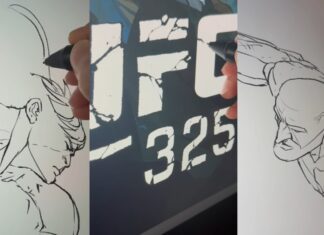 Artystyczna wersja plakatu UFC 325 w klimacie Street Fightera
