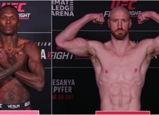 Wyniki ważenia przed UFC w Seattle. Israel Adesanya i Joe Pyfer w limicie