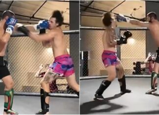 Fragment sparingu Khamzata Chimaeva z czołowym średnim z UFC (WIDEO)