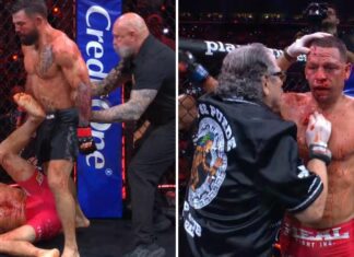 Mike Perry zmasakrował Nate’a Diaza! Porozcinany i zakrwawiony Diaz niedopuszczony do trzeciej rundy! (WIDEO)