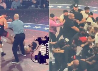 Khamzat Chimaev kopnął Dillona Danisa podczas walki zapaśniczej. Wywiązała się ogromna awantura (WIDEO)