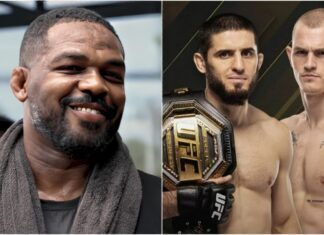 Jon Jones wskazuje zwycięzcę pojedynku Islama Makhacheva z Ianem Machado Garrym