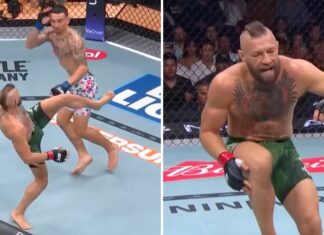 Ujęcia w zwolnionym tempie. Widać dokładnie, kiedy Conor McGregor doznał kontuzji (WIDEO)