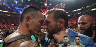 „Zabierzcie ich stąd”. Było intensywnie! Conor McGregor i Max Holloway twarzą w twarz!