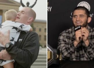 Chciał przywitać się z idolem, ale ten go nie zauważył. Syn Garry’ego rozpłakał się, Makhachev z obietnicą