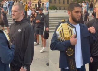 Pierwsze spotkanie twarzą w twarz Islama Makhacheva z Ianem Garry’m przed UFC 330 (WIDEO)