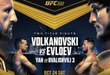 UFC 333: Volkanovski vs Evloev – karta walk, transmisja gali